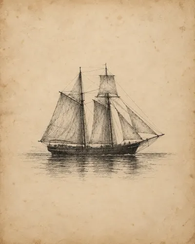 Navio à vela em mar calmo