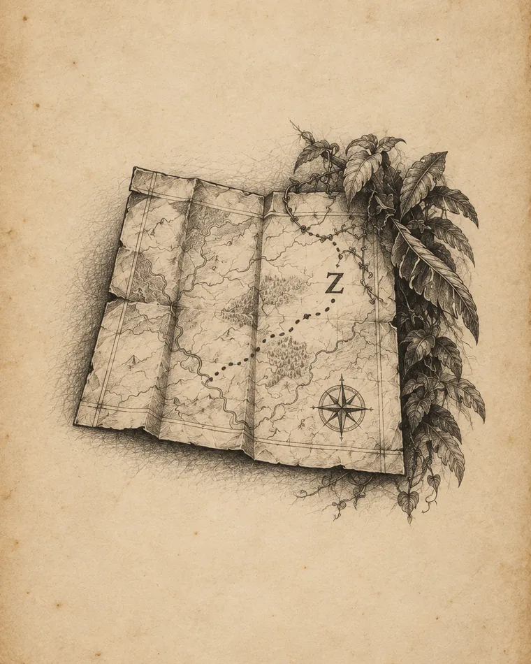 Mapa marcado com Z na selva
